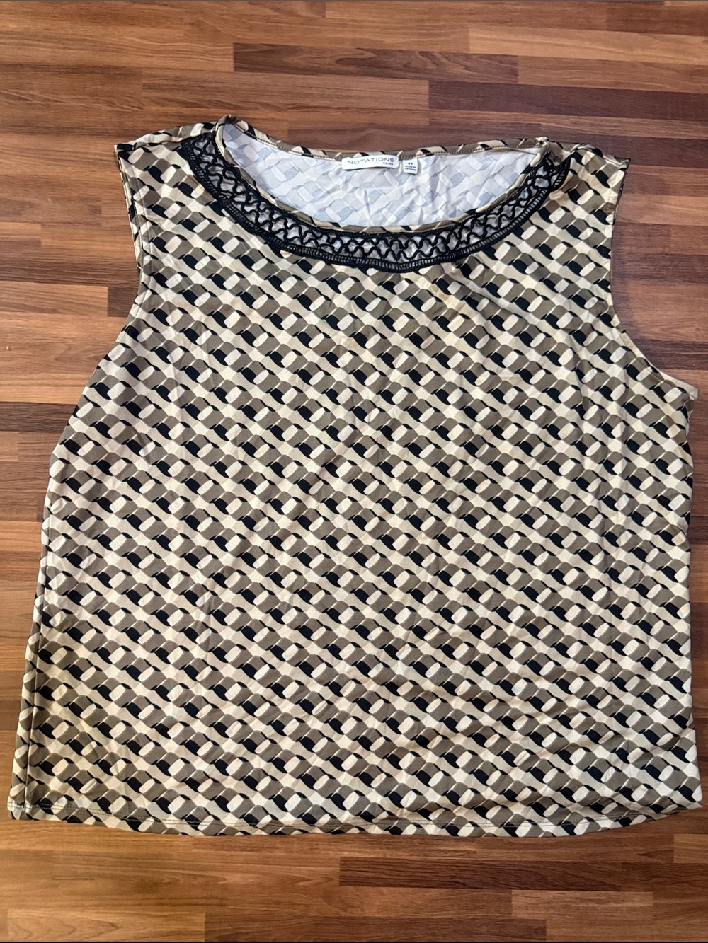 Beige & Black 3X Top